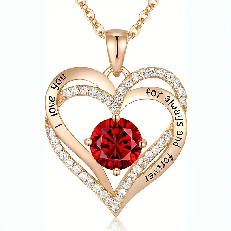 Red Pendant Necklace with box