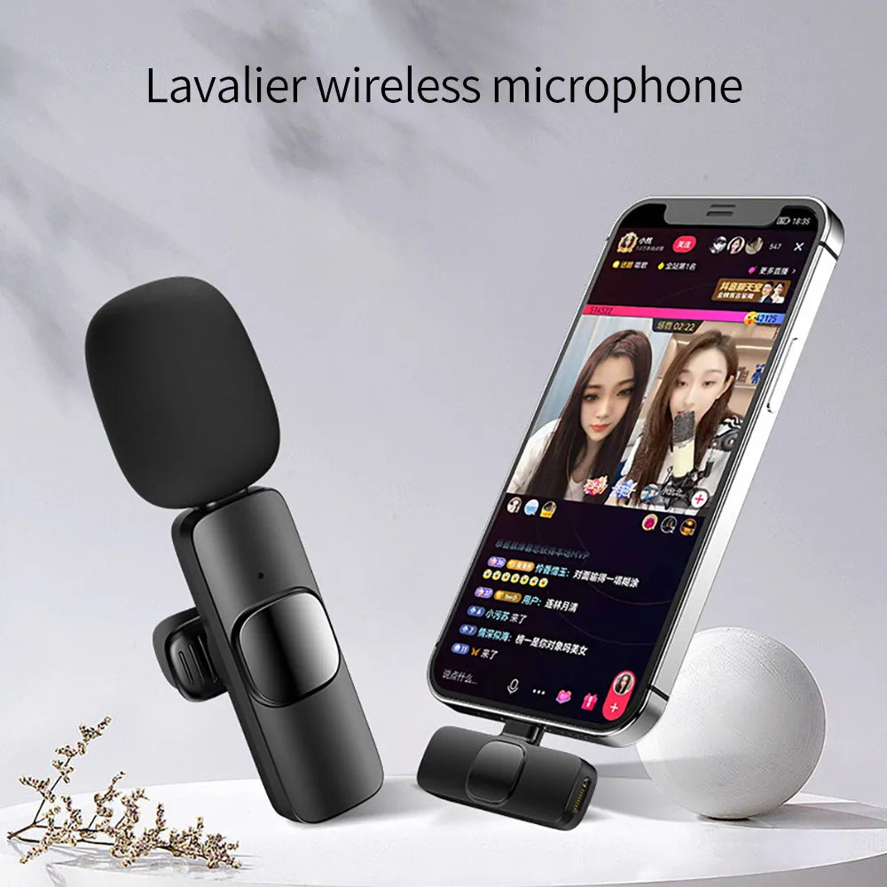 New Wireless Lavalier Microphone Portable Audio Video Recording Mini Mic for iPhone Android