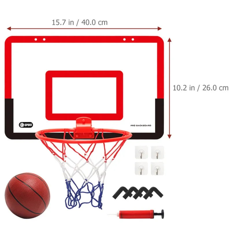 Indoor Children Safety Funny Game Kids Mini Home Exercise Basketball Hoop Set Wall Frame Stand Lifting Basket Hanging Backboard