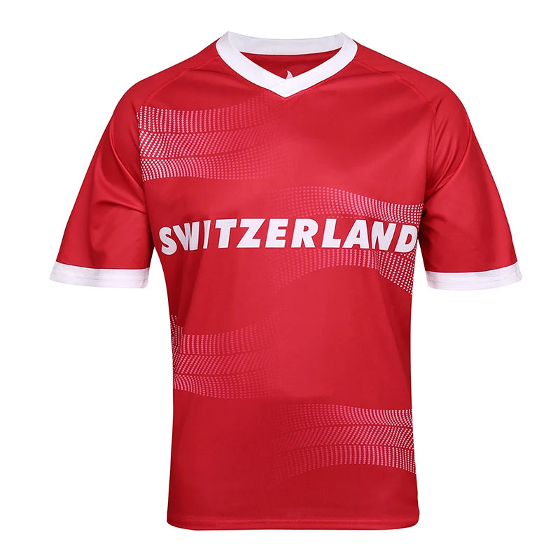 Top 24 of the European Soccer Jersey, Italy, France, Germany, Spain, Football Shirts Short Sleeve for Men, Quick drying