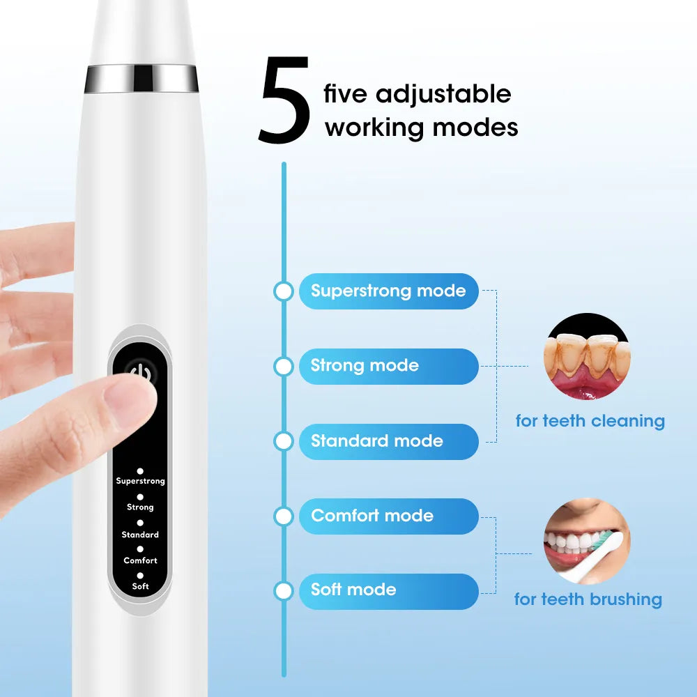 Portable Electric Sonic Dental Scaler Tooth Cleaner Calculus Stains Tartar Remover Dentist