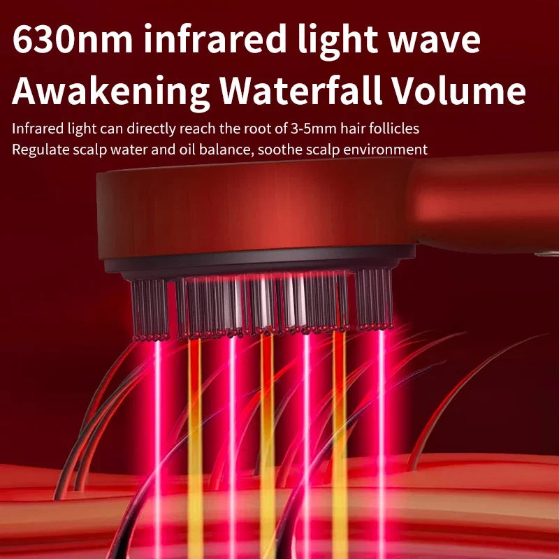 Scalp Massage Comb 630nm Infrared Light Head Massager for Hair Growth Electric Scalp Oil Applicator Anti-Hair Loss 30ml Oli
