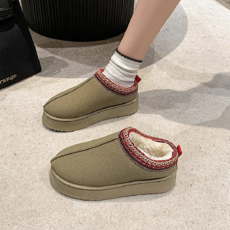 New Winter Retro Women Loafers Boots