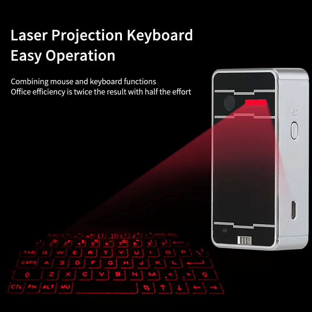 Portable Bluetooth Virtual Laser Keyboard Wireless Projection Mini Touch Keyboard For Computer Mobile Phone With Mouse Function