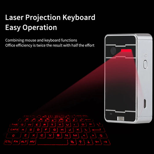 Portable Bluetooth Virtual Laser Keyboard Wireless Projection Mini Touch Keyboard For Computer Mobile Phone With Mouse Function