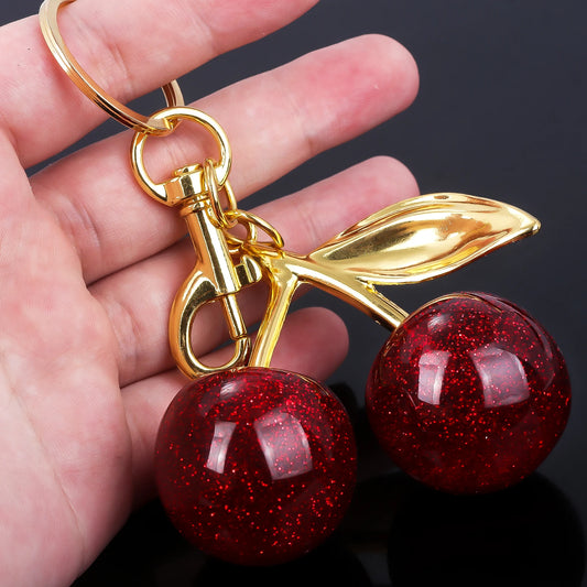 Fashion Delicious Red Cherry Keychain