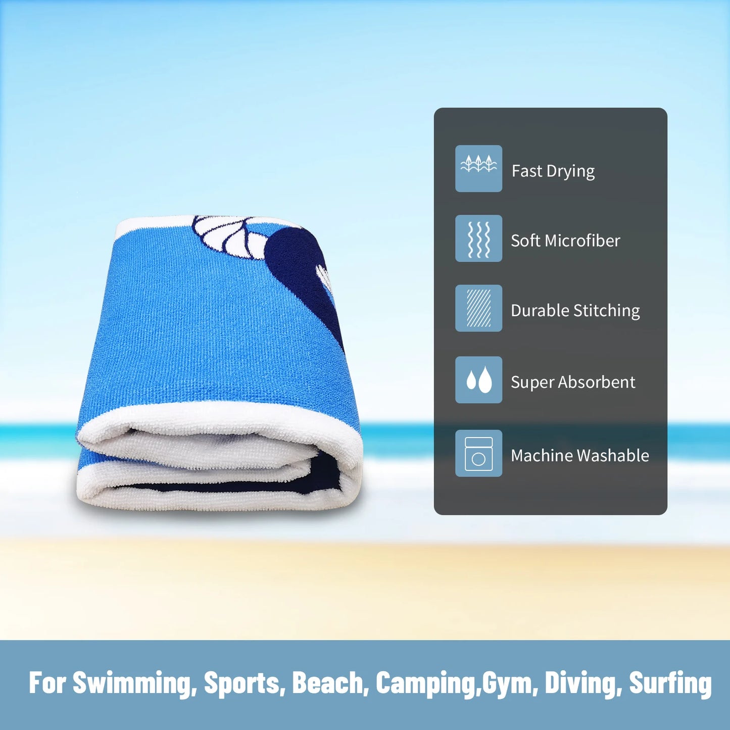 MUTAO Microfiber hairring Printed beach towel.