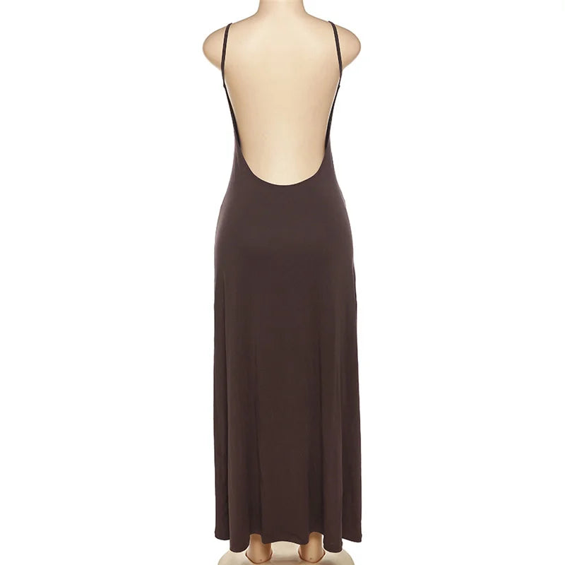 Cutout Backless Maxi Dress