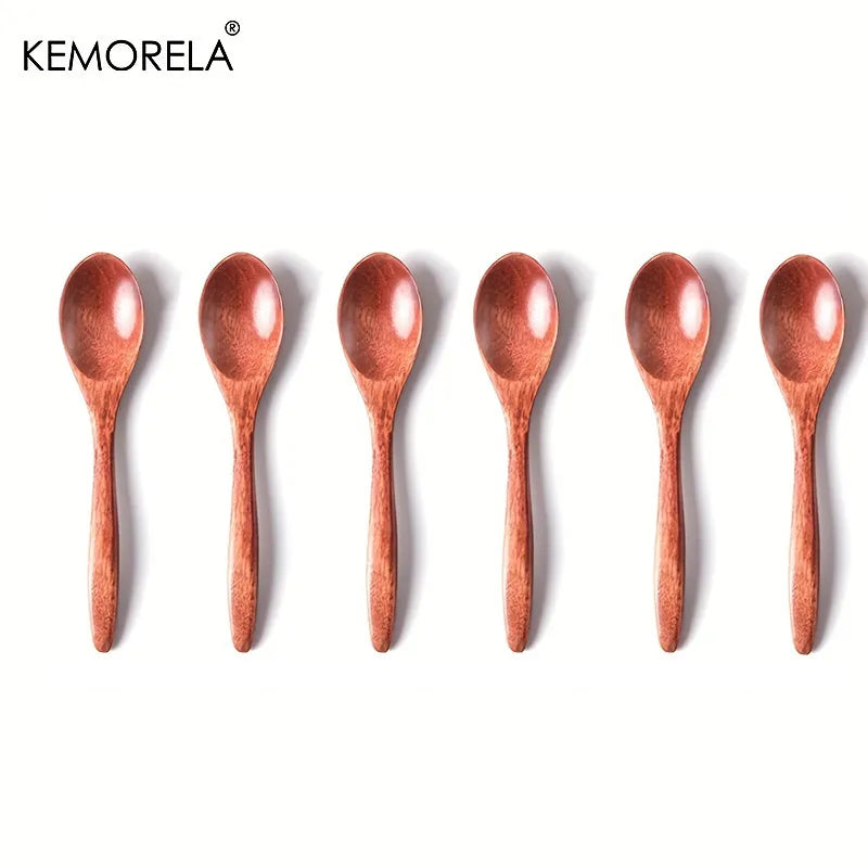 6PCS Wooden Tea Spoon Long