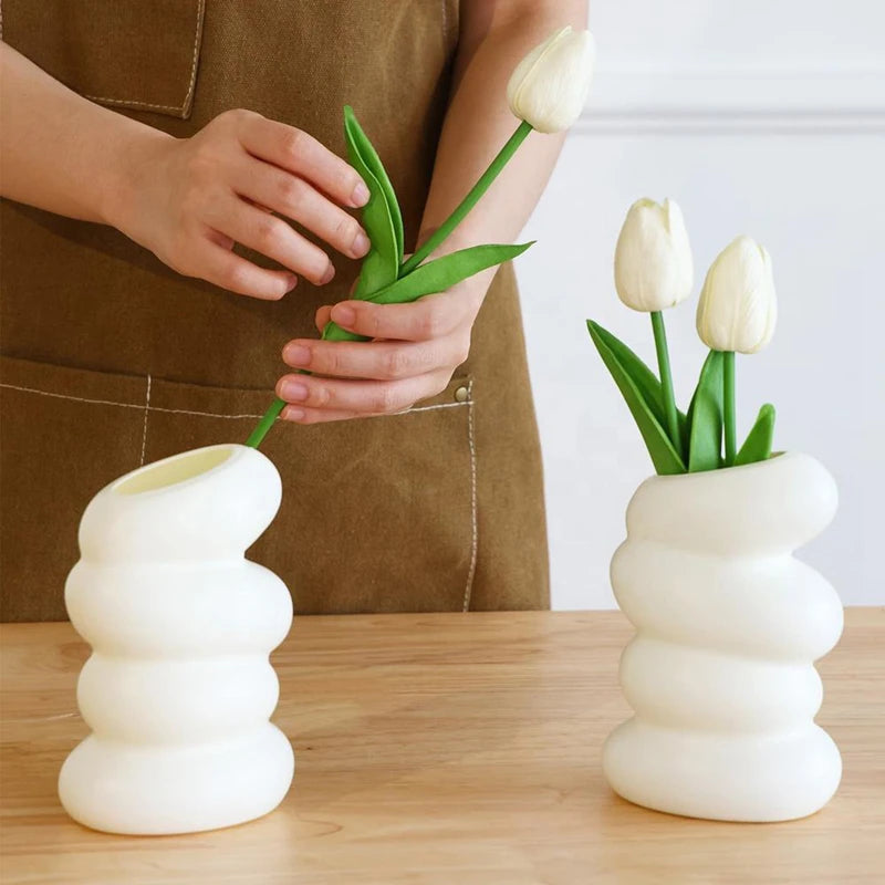 Spiral White Vase