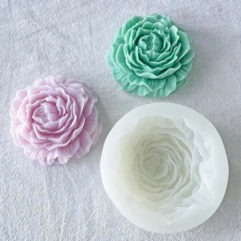 3D Large Peony Silicone Candle flower