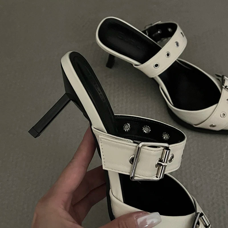 Metal Buckle High Heels