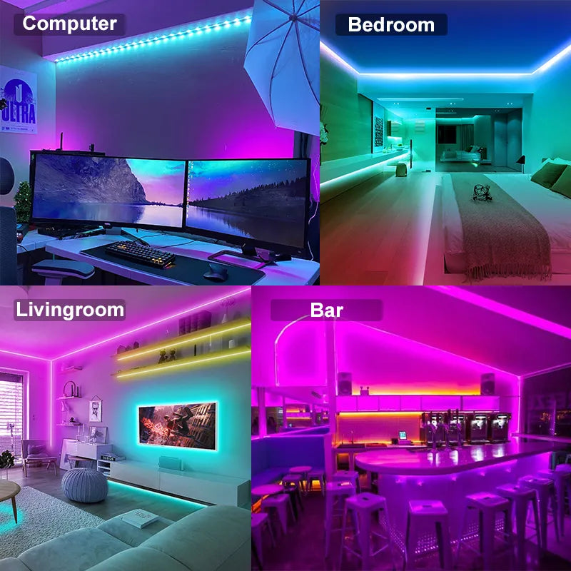 USB Bluetooth Led Strip Lights RGB 5050 1M-30M Infrared Control Luces Luminous Decoration For Living Room Ribbon Lighting Lamp