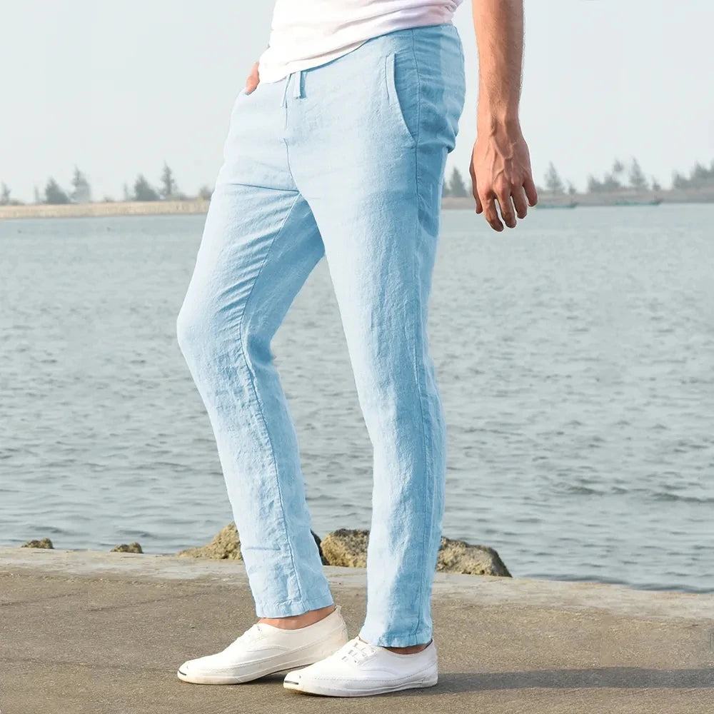 Men's Cotton Linen Pants Male