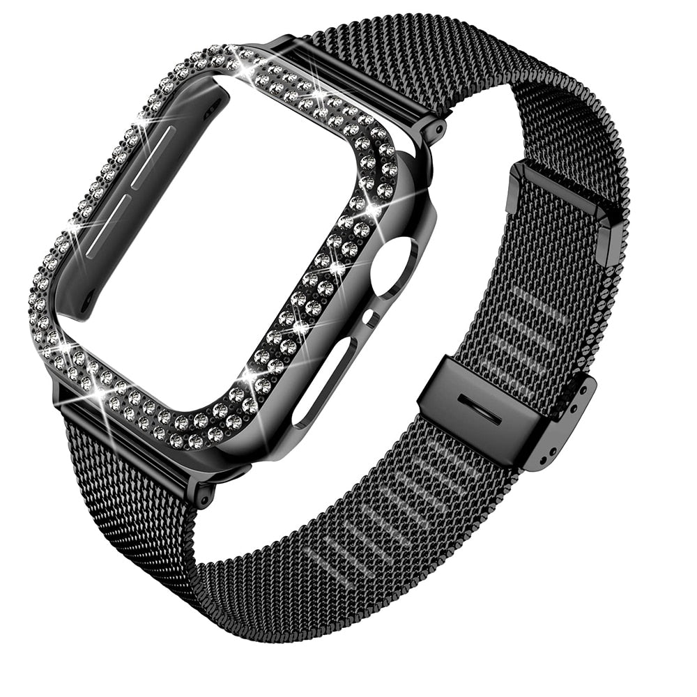 Diamond Case+Metal Strap For Apple Watch