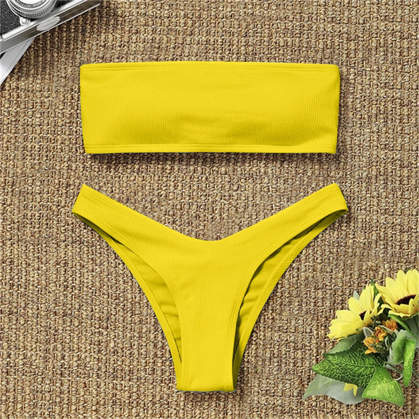 Women's Sexy Tube Top Bow Split Bikini Swimsuit Swim trunks Swimming 2024 Beachwear Swimwear