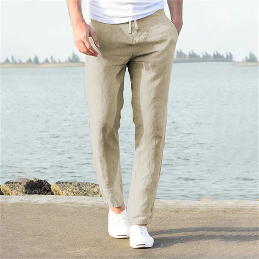 Men's Cotton Linen Pants Male