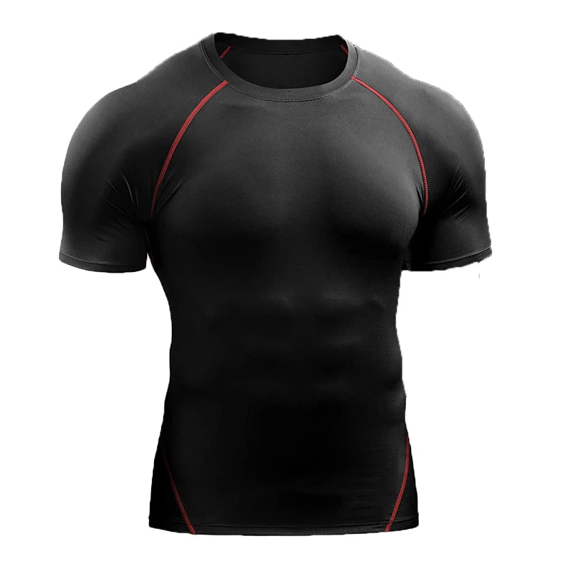 Compression Sportswear Running Elastic Quick Dry Sport Tops Tee Athletic Gym Workout Shirts Men
