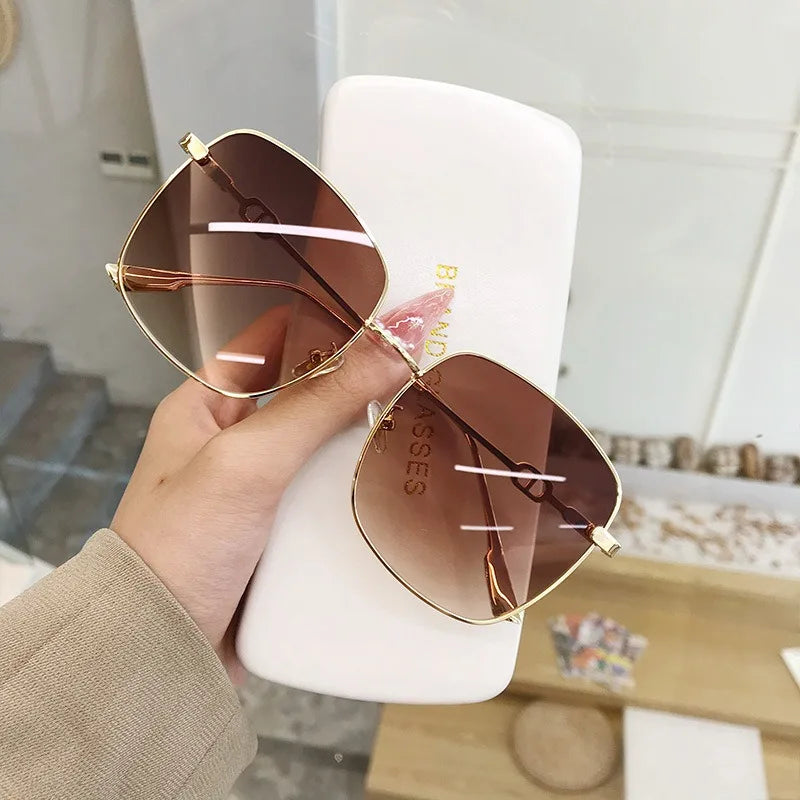 Fashion Oversized Square Sunglasses Woman Brand Designer