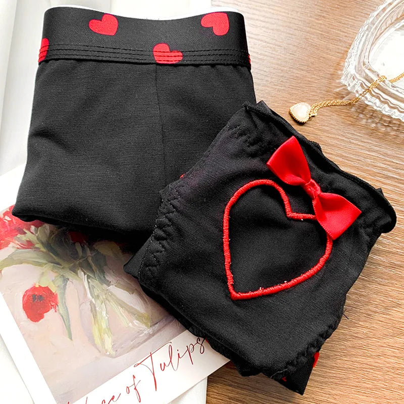 Heart Printed Couple Underwear