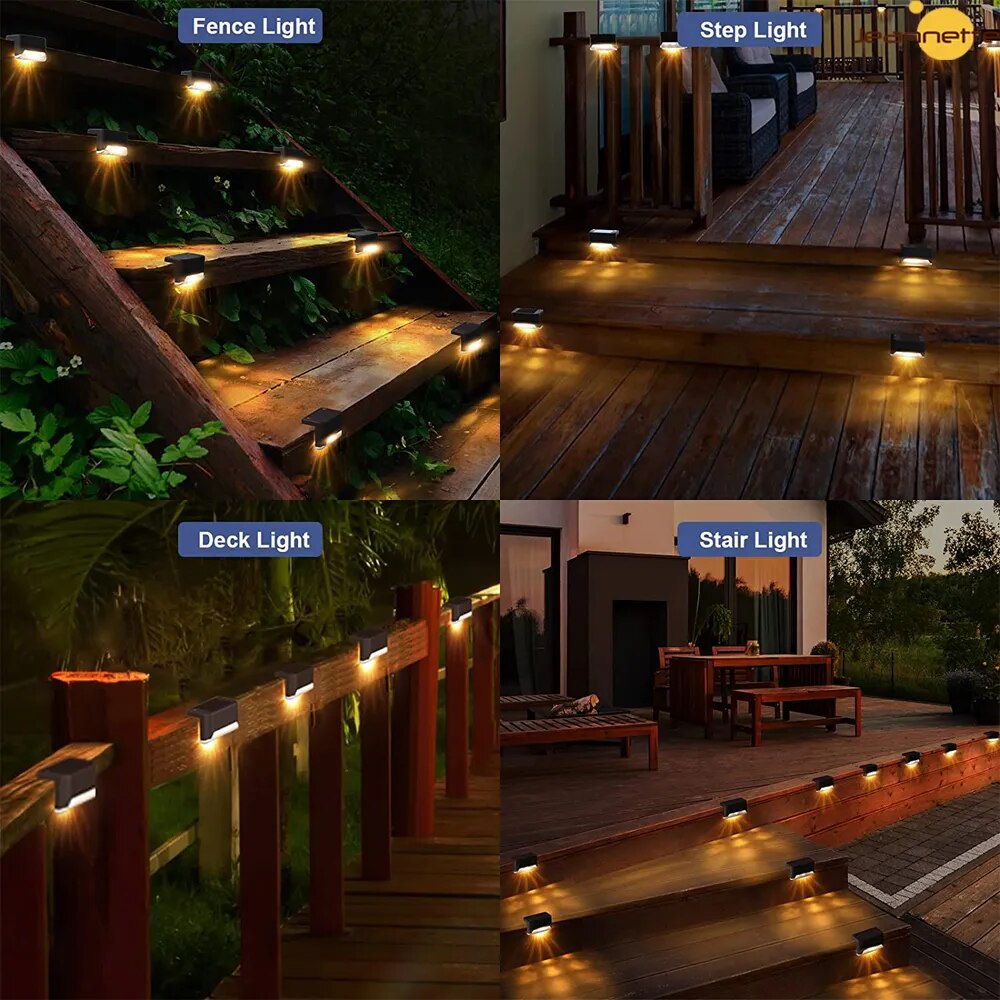 LED Solar Stair Light Solar Path Lamp Waterproof Outdoor LED Lights for Garden Pathway Yard Patio Steps Fence Deck