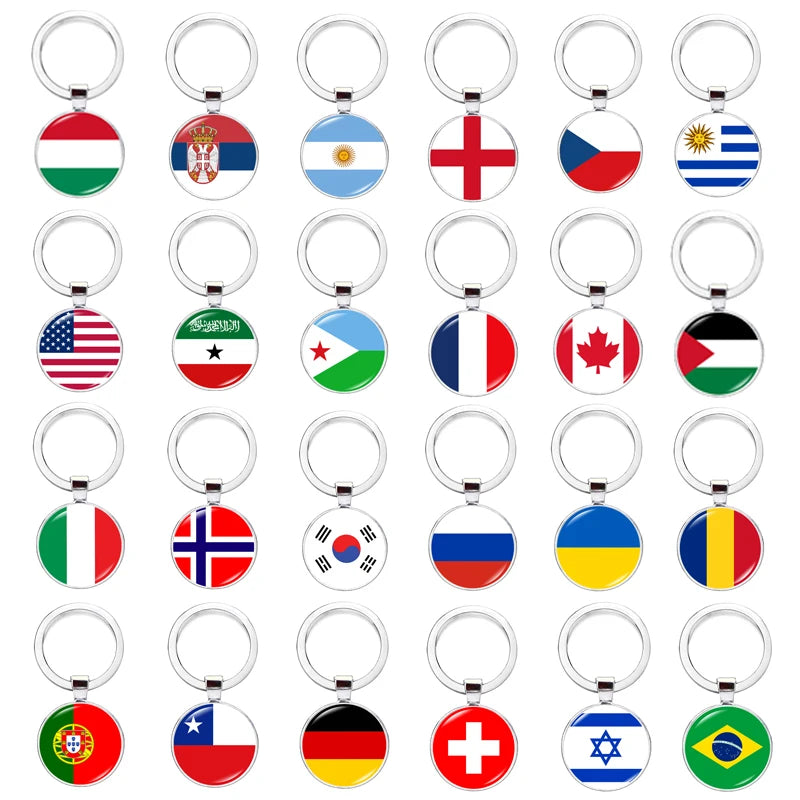 2026 National Flag Keychain Serbia France Spain Uruguay Croatia Chile Romania Netherlands Switzerland Brazil Football Keyring