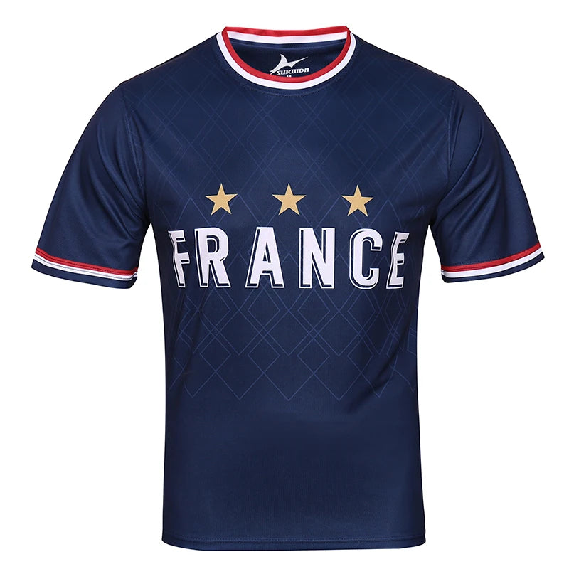 Top 24 of the European Soccer Jersey, Italy, France, Germany, Spain, Football Shirts Short Sleeve for Men, Quick drying