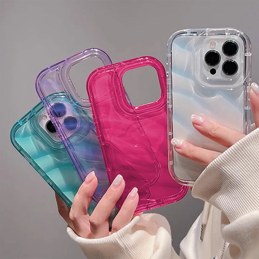 Luxury Water Wavy Pattern Case For Iphone 11 15 Pro Max Cover Iphone