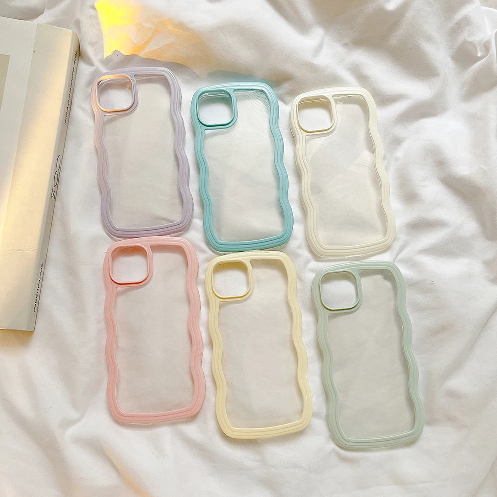 Transparent Curly Wave Case