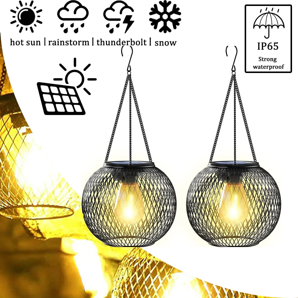 Outdoor Solar Lights Hanging Solar Lights Outdoor Garden Metal Hanging Lights Decorative Lighting Garden Lights