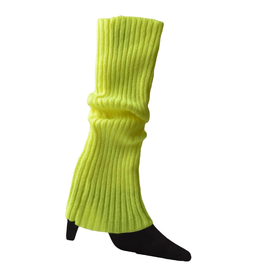 80s Neon Colored Knit Leg Warmers