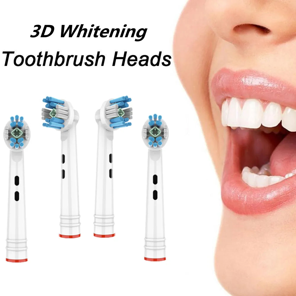 4pcs Electric Whitning Toothbrush Replacement Brush Heads For Braun Oral B Toothbrush Head For Oral b 3D Toothbrush Head Nozzle