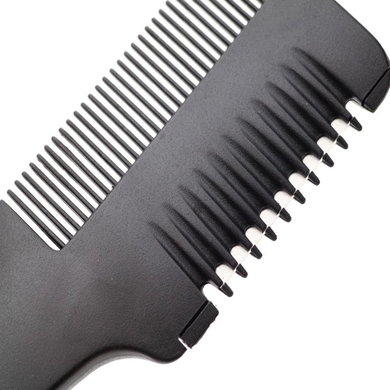 Hair Cutting Comb with Razor Blades