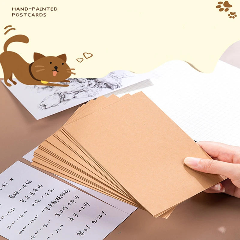 20/50/100pcs Thicken Kraft Paper Card Retro Double Sided Word Card DIY Postcard Gift Greeting Invitation Card Note Card