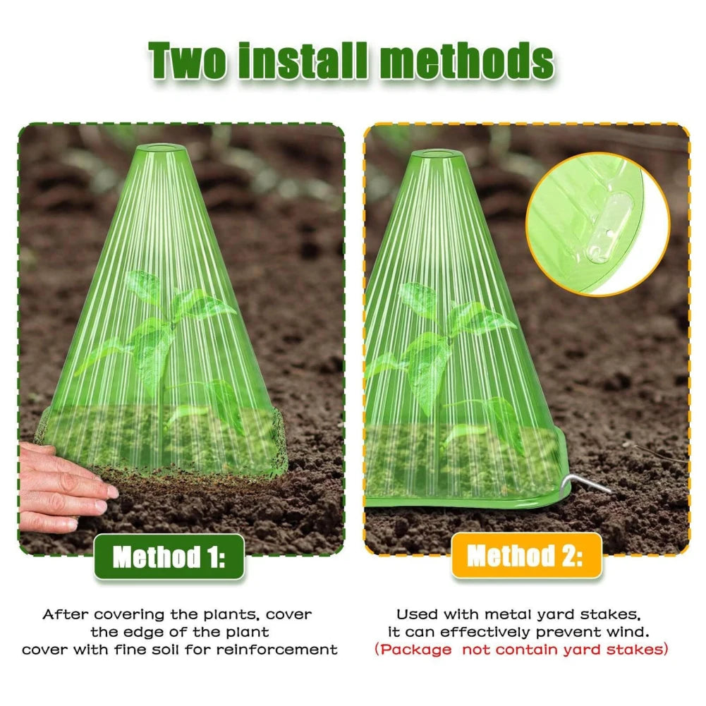 10PCS Plant Covers Plant Freeze Protection Cover With Ventilation Top Transparent Reusable Plant Bell Cover Garden Cloches