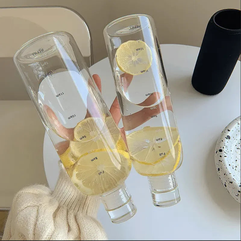 Elegant Leakproof Water Bottle with Time Scale Stay Hydrated