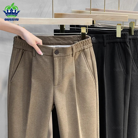 Suit Pants Men Thick Business Elastic Waist Classic