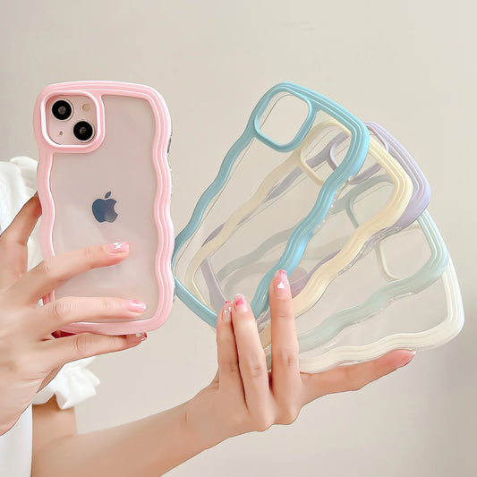 Transparent Curly Wave Case