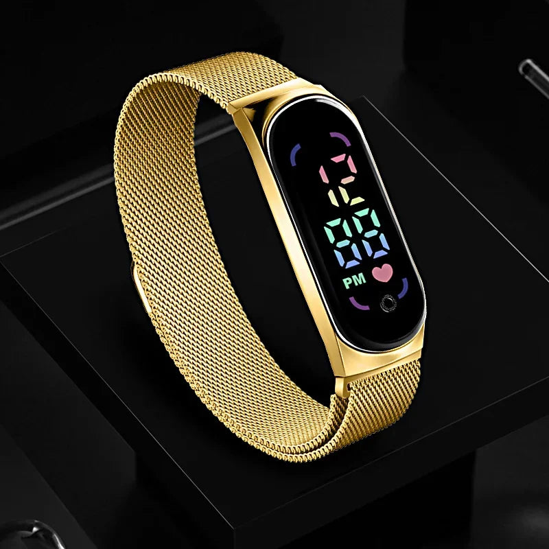 New LED Women's Watch Magnetic Watchband Strap Waterproof