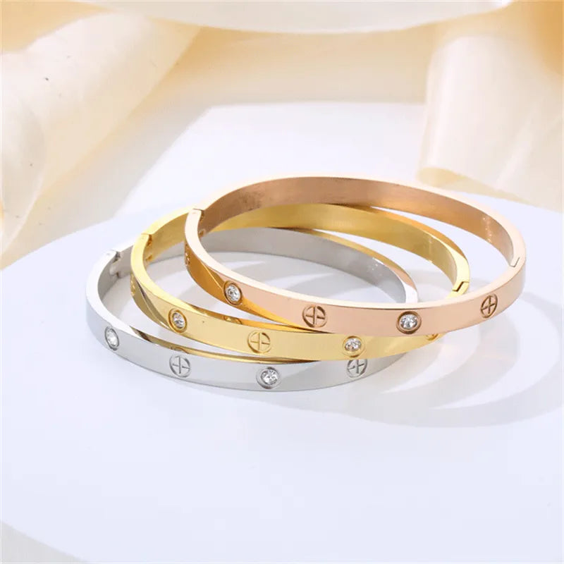 Simplicity Cuff Bracelets For Women Stainless Steel Charm 2023 Fashion Jewellery Accessories