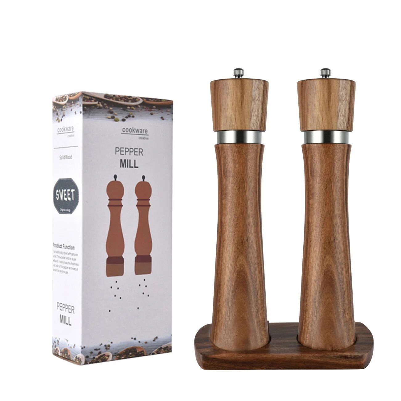 Salt And Pepper Grinder Ceramic Core Manual 6"/8"10" Spice Mill BBQ Grill Tool Set