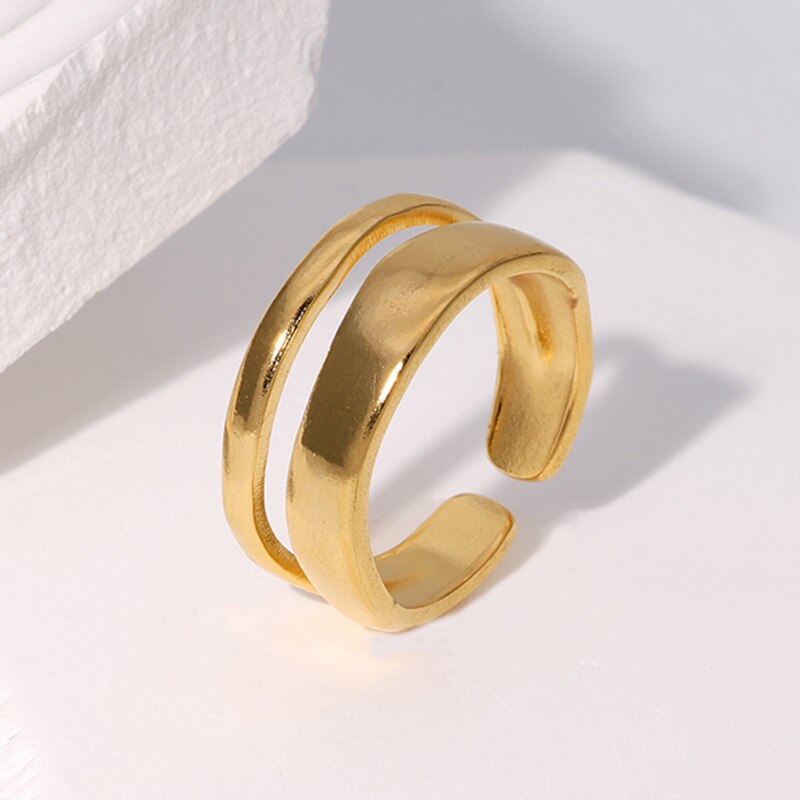 Metal Minimalist Glossy Rings