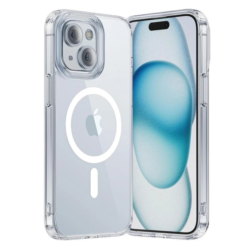 Magnetic Clear Case for iPhone 16 15 14 13 11 12 Pro Max Plus Transparent Case Wireless Charging Cover Compatible With Magsafe