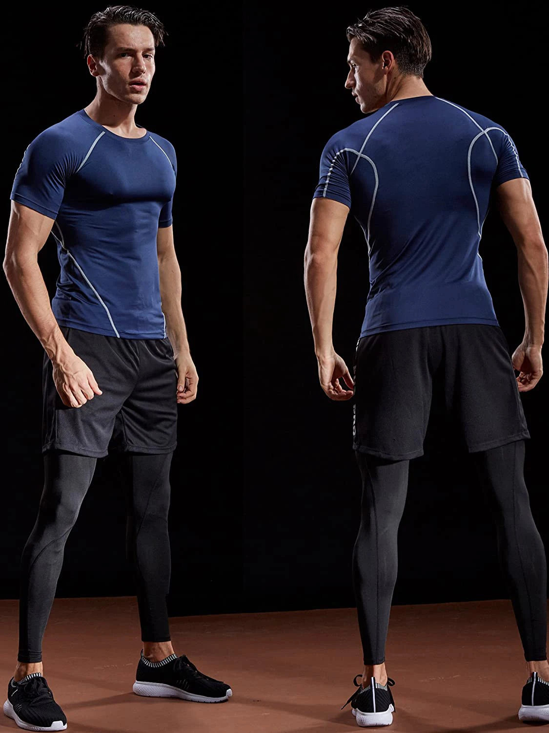 Compression Sportswear Running Elastic Quick Dry Sport Tops Tee Athletic Gym Workout Shirts Men