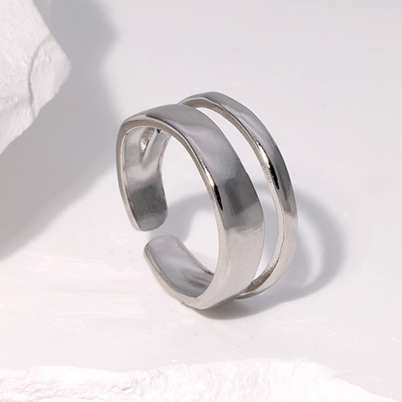 Metal Minimalist Glossy Rings