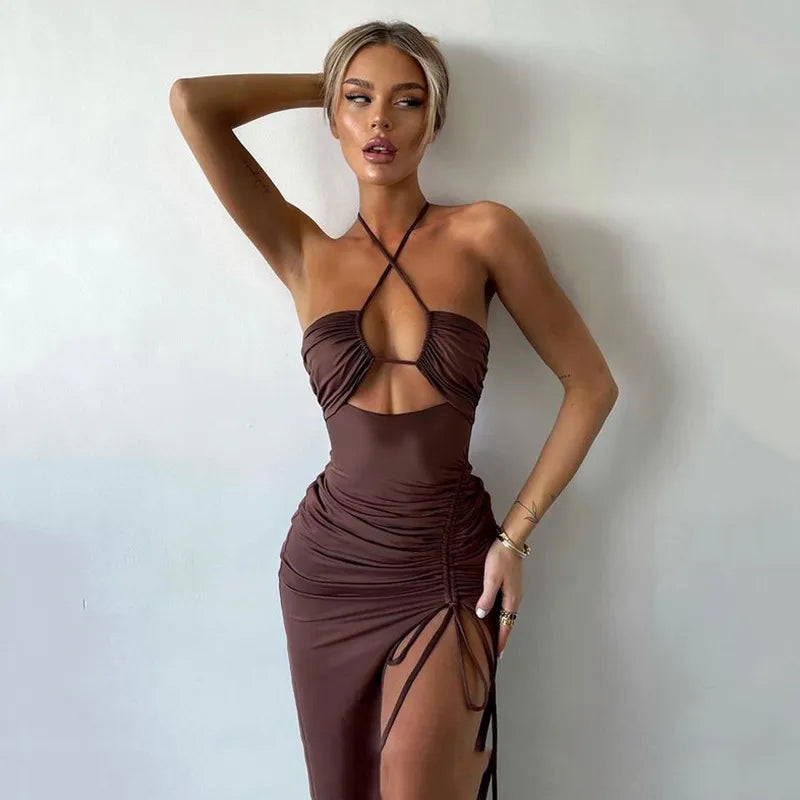 Sleeveless Sexy Dress Women Clothing Backless Hollow