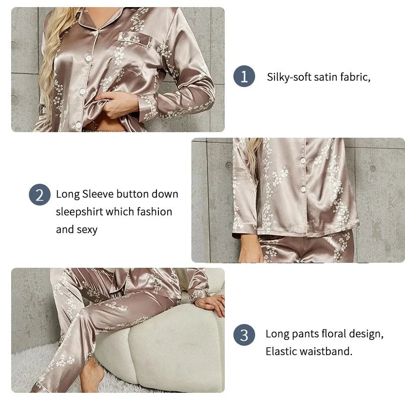 Pajamas Set Long Sleeve Sleepwear Women