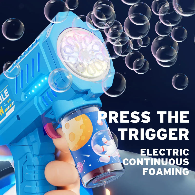 10 hole Handheld light bubble machine fully automatic electric bubble gun