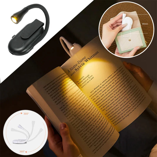 Mini Book Nights Light portable clip