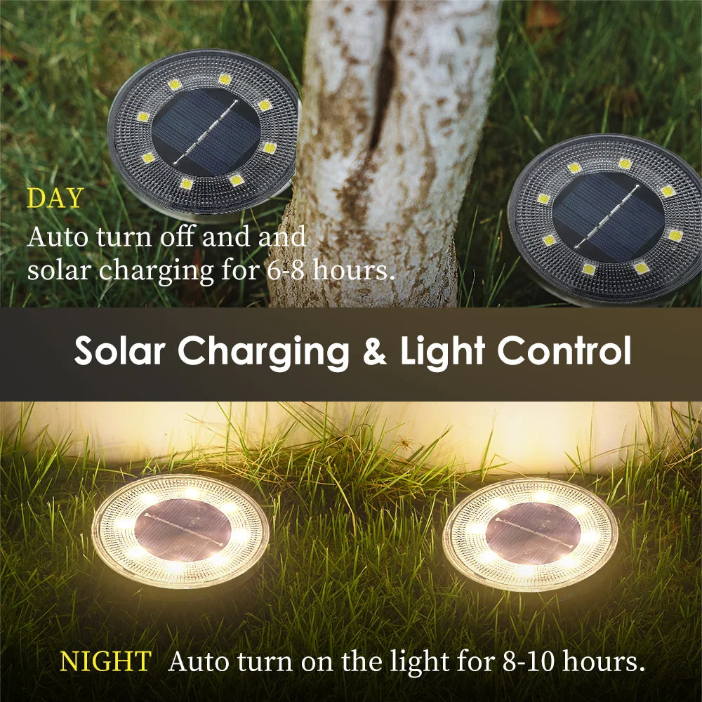 IP68 Waterproof LED Outdoor Solar Power Lighting Control